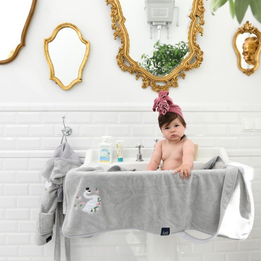 La Millou - Ręcznik Bamboo Soft - NEWBORN - Grey - Moonlight Swan - Esy Floresy 