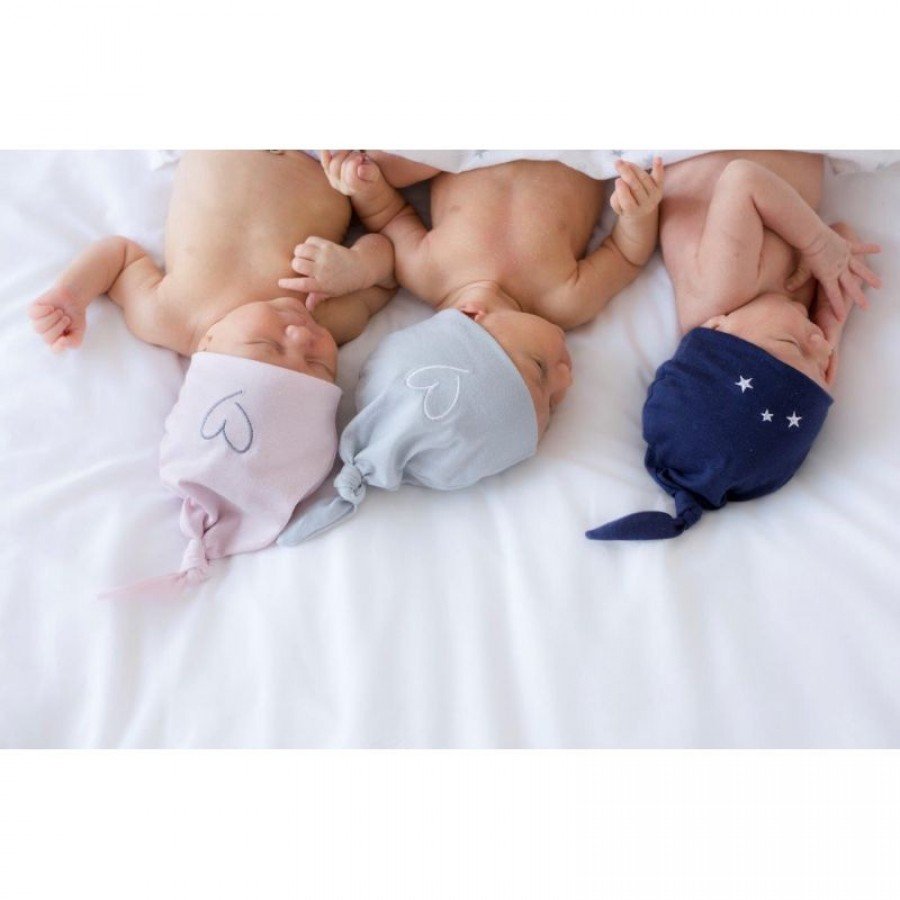 Effiki - Czapeczka 100% bawełny - Pudrowy róż z Sercem 0-1m - Esy Floresy 