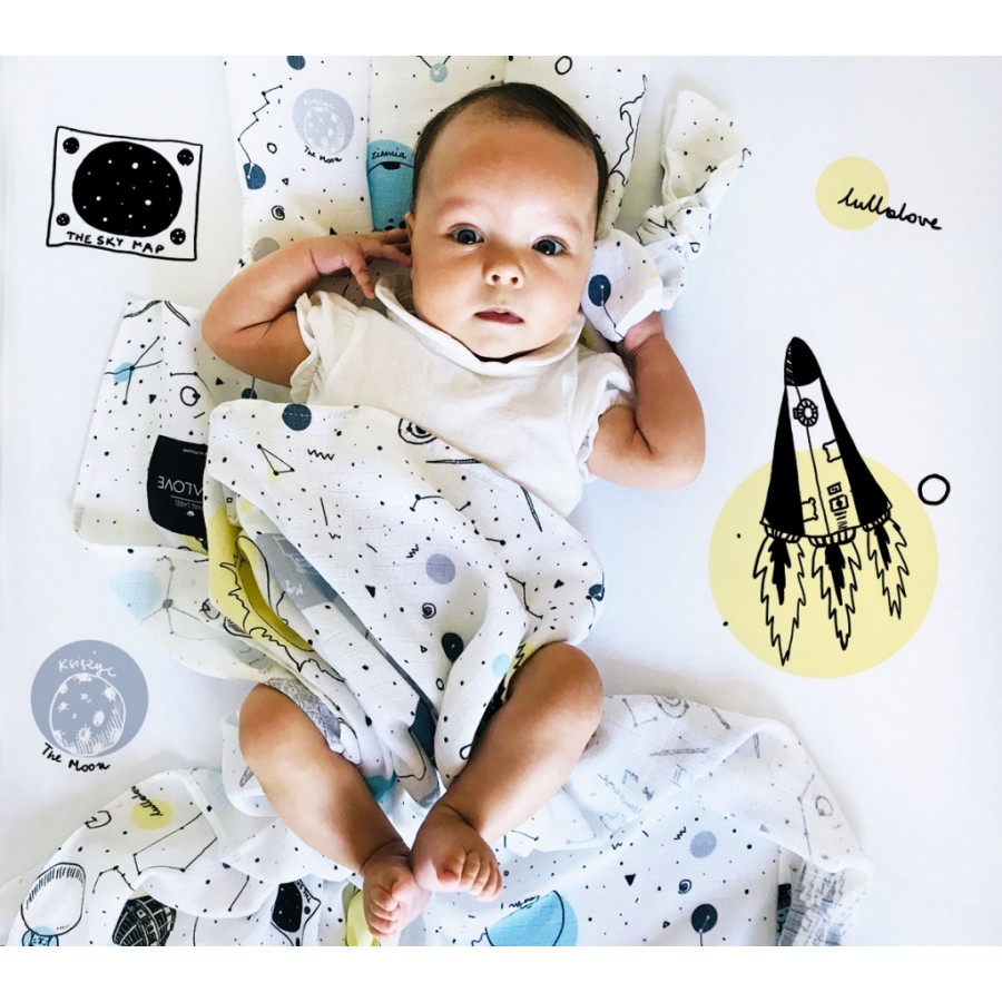 Lullalove Otulacz muślinowy 100x100 cm Space - Esy Floresy 