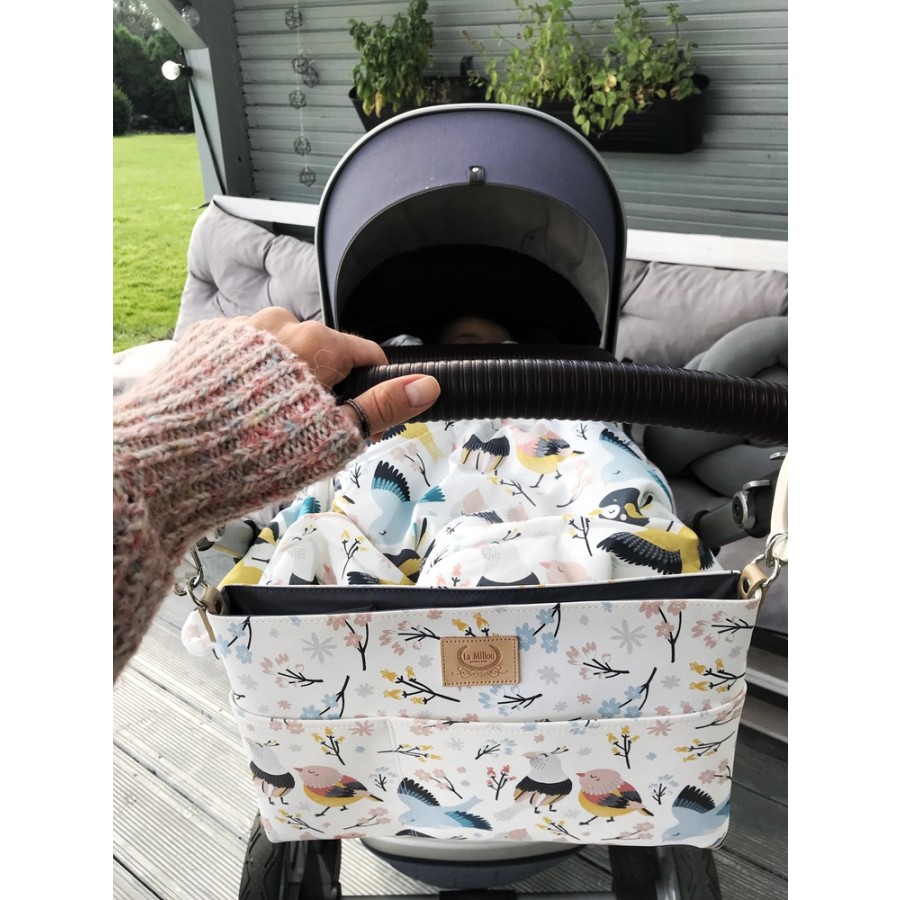 La Millou - Organizer do wózka - Blue Birds by Katarzyna Zielińska  - Esy Floresy 