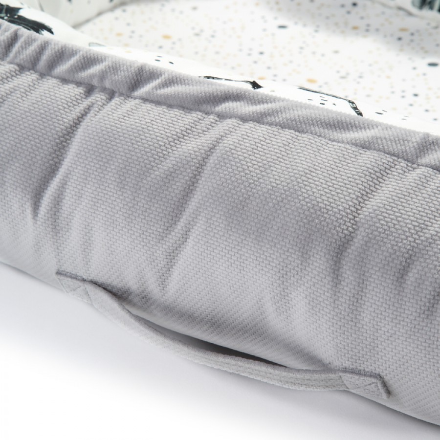 La Millou -Velvet Collection Kokon Baby Nest - Boho Royal Arrows - Dark Grey  - Esy Floresy 