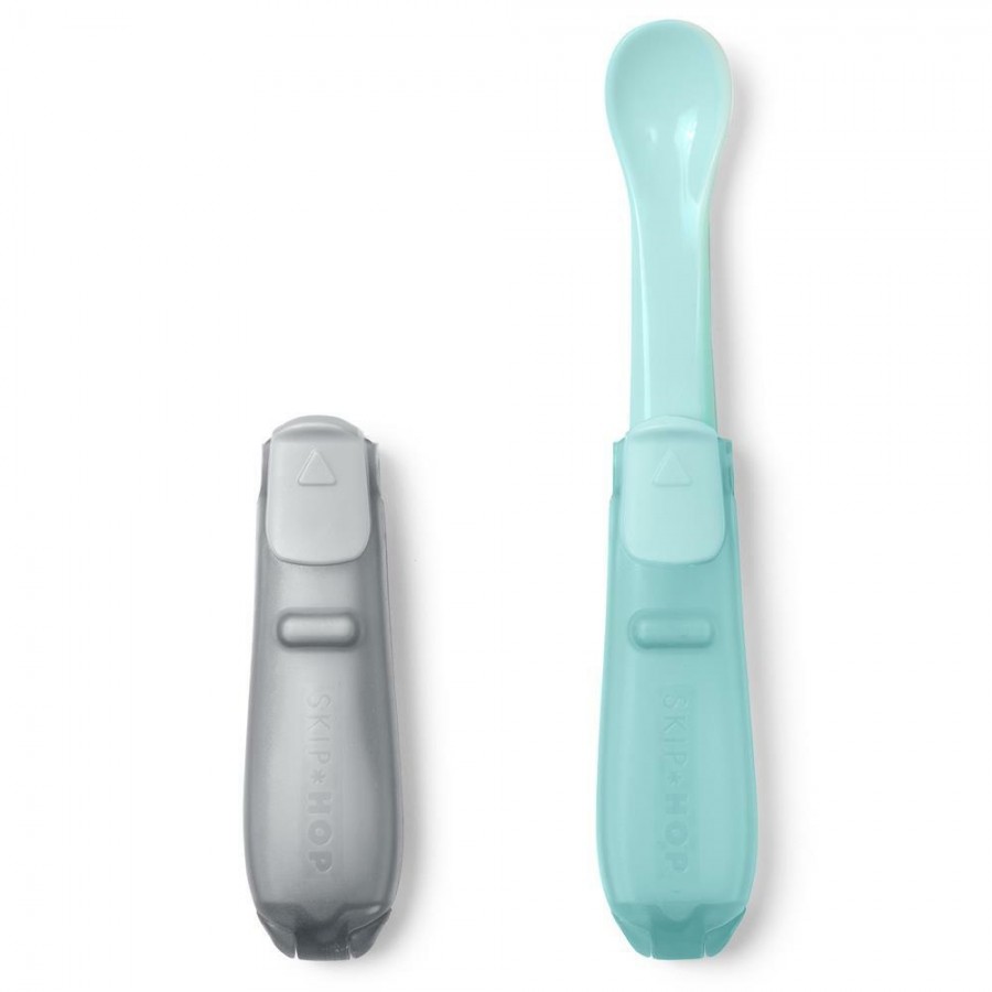 Skip Hop - Zestaw łyżeczek turystycznych Easy-Fold Grey/Soft Teal - Esy Floresy 
