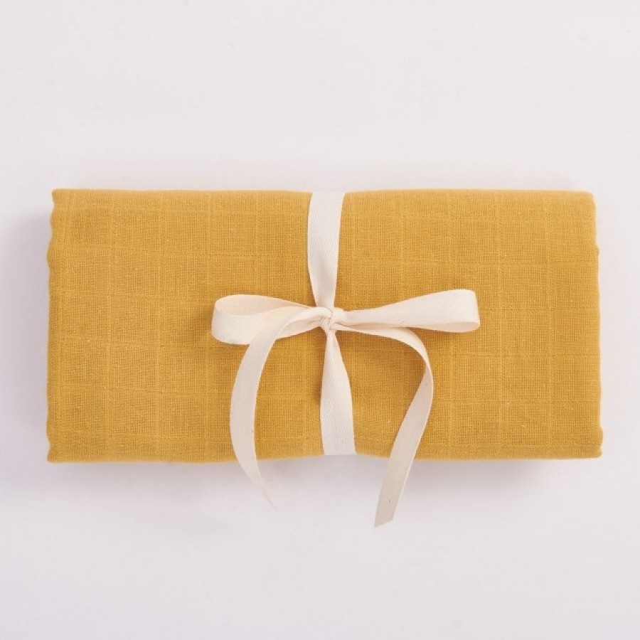 Bim Bla - Otulacz Muślinowy z bawełny organicznej Musztardowy - Esy Floresy 