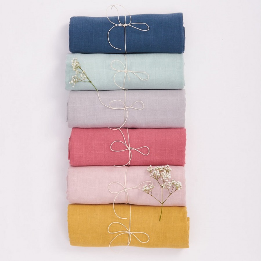 Bim Bla - Otulacz Muślinowy z bawełny organicznej Musztardowy - Esy Floresy 