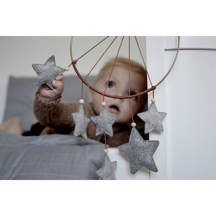 Filibabba - Zawieszka Księżyc i gwiazdki Grey Melange - Esy Floresy 