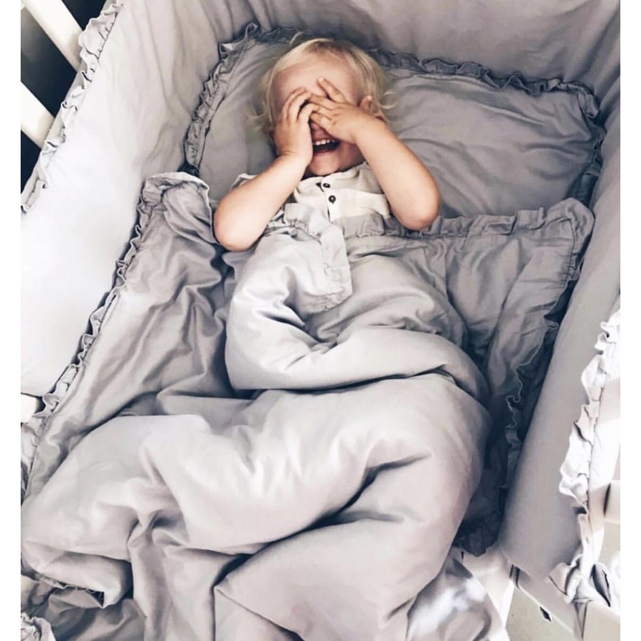 Bon Bon Kids - Pościel szara z falbanką - Esy Floresy 