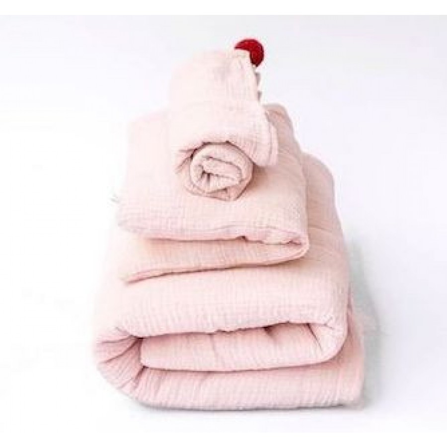 Bon Bon Kids - Komplet muślinowy różowy z wypełnieniem - Esy Floresy 