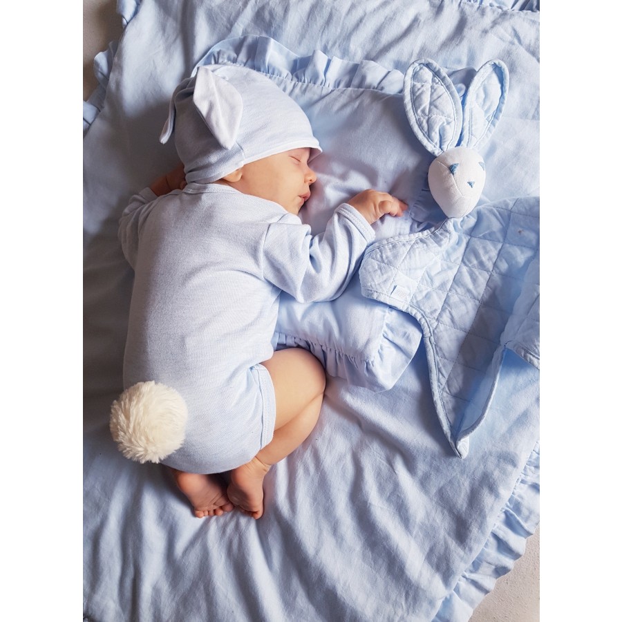 Bon Bon Kids - Komplet do kołyski z falbanką błękitny - Esy Floresy 