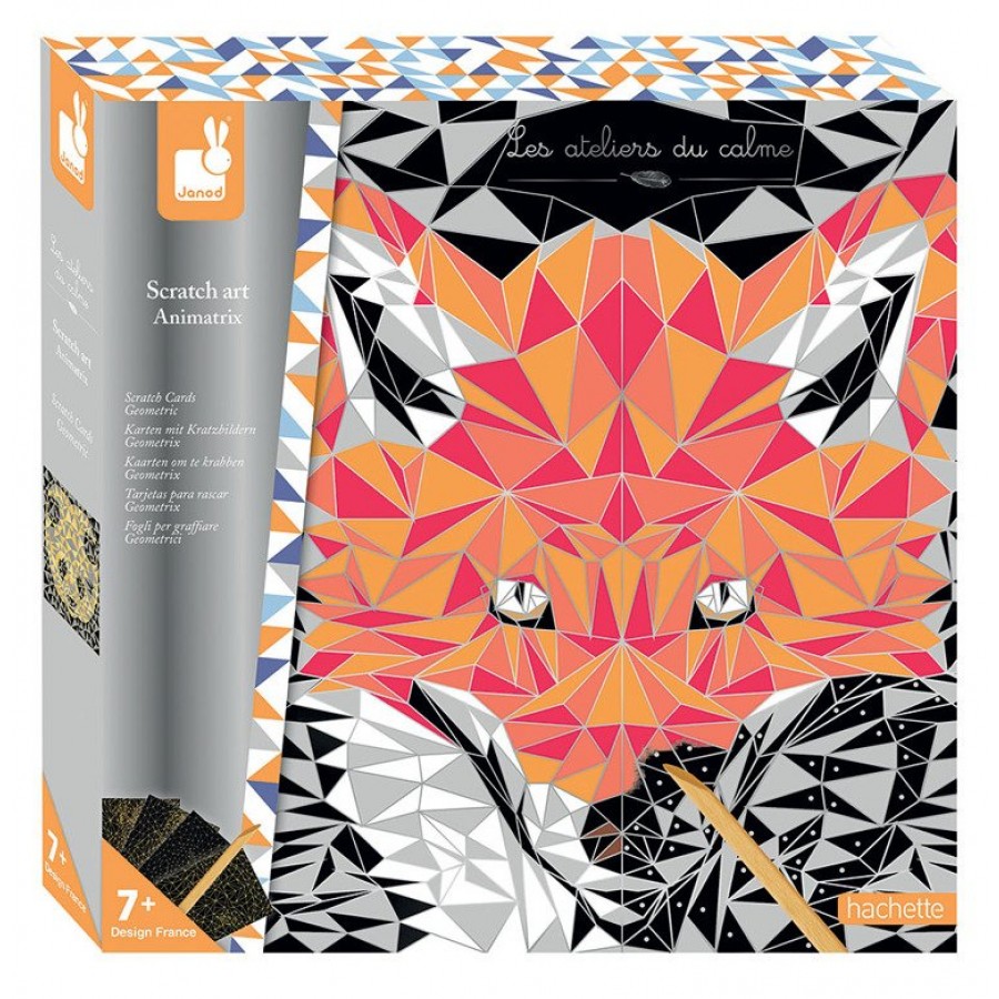 Janod - Zestaw kreatywny Do zdrapywania Animetrics - Esy Floresy 