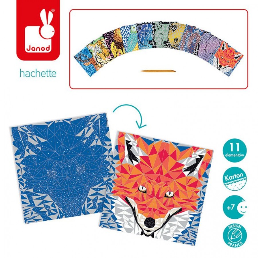 Janod - Zestaw kreatywny Do zdrapywania Animetrics - Esy Floresy 