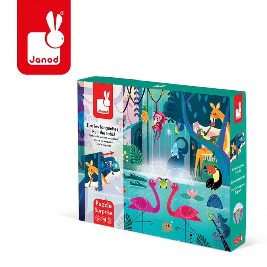 Janod - Puzzle z niespodzianką 20 elementów Uczta w dżungli - Esy Floresy 