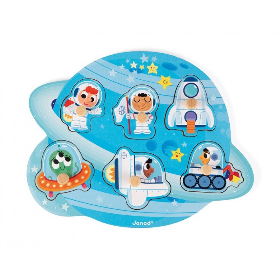 Janod - Puzzle drewniane Wesoły Kosmos - Esy Floresy 