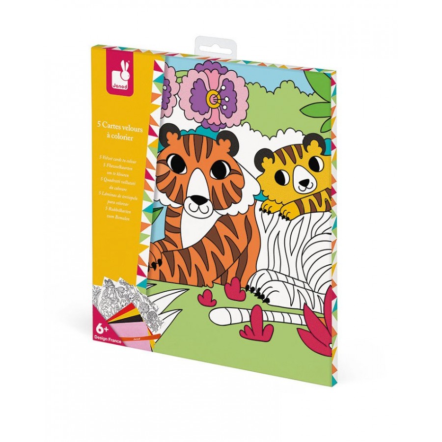 Janod - Zestaw kreatywny Aksamitne karty Tropikalna dżungla - Esy Floresy 