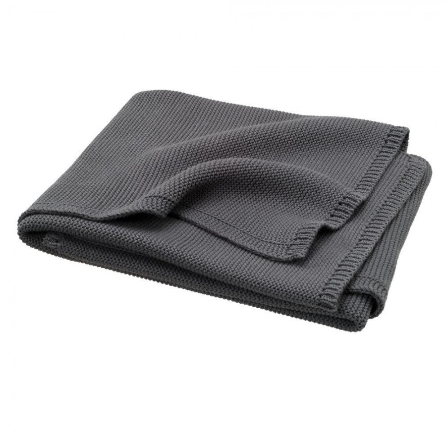  Fresk - Tkany kocyk z bawełny organicznej 80 x 100 cm Uni Dark grey - Esy Floresy 