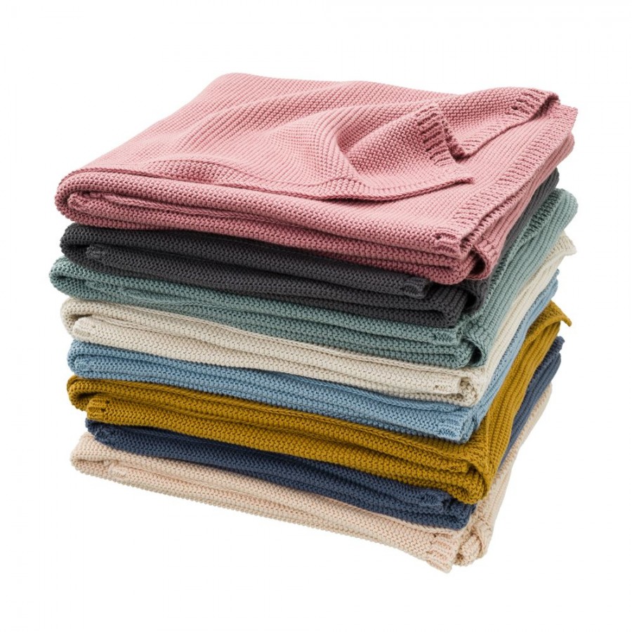  Fresk - Tkany kocyk z bawełny organicznej 80 x 100 cm Uni Dark grey - Esy Floresy 