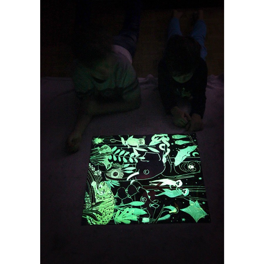 Mudpuppy Puzzle rodzinne świecące w ciemności Dżungla 500 elementów 8+ - Esy Floresy 