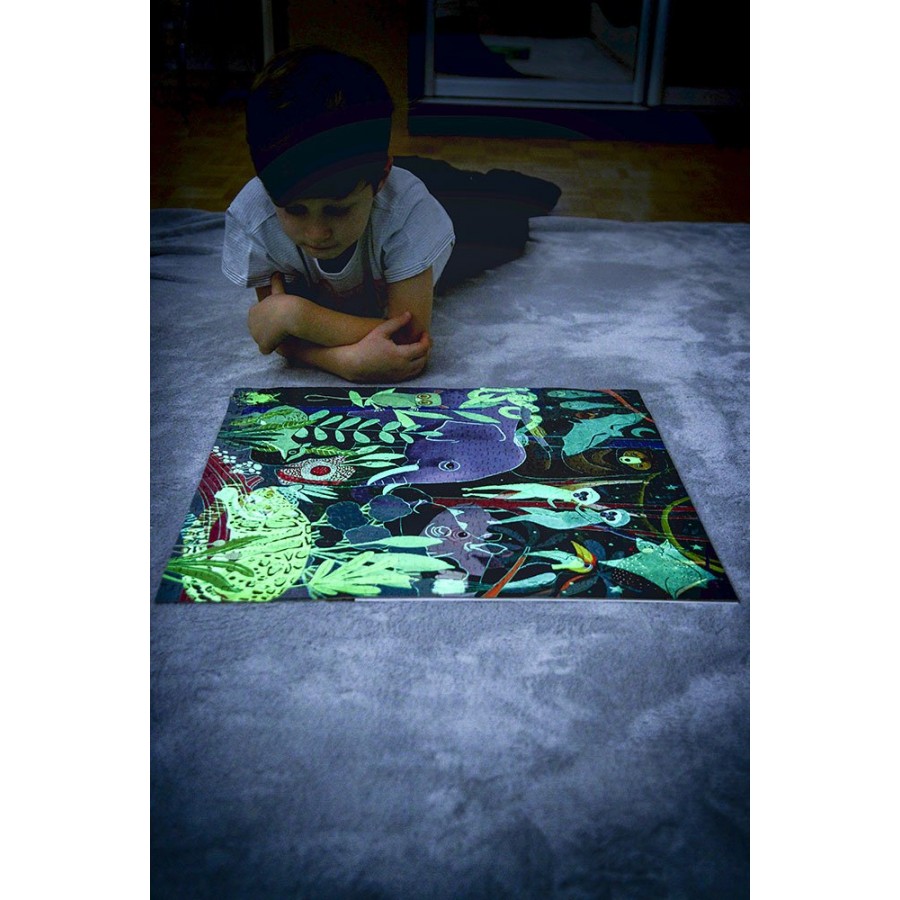 Mudpuppy Puzzle rodzinne świecące w ciemności Dżungla 500 elementów 8+ - Esy Floresy 