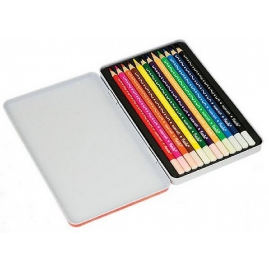 Fiorello Kredki Super Soft 12 kolorów (metalowe opakowanie) - Esy Floresy 