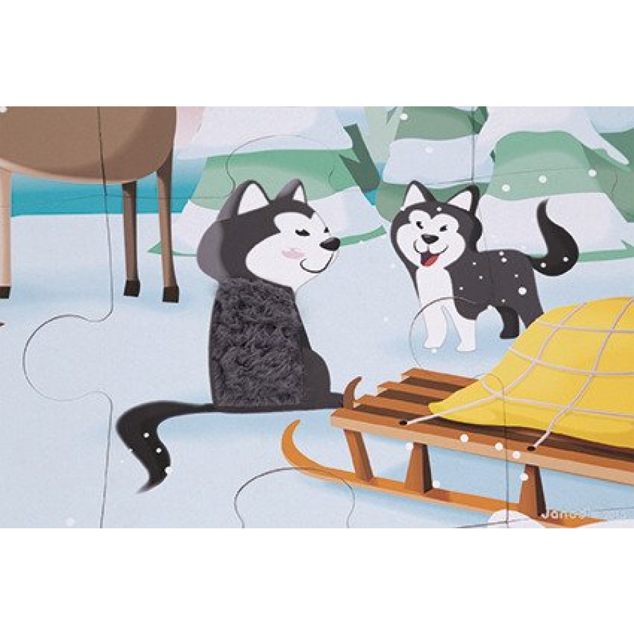 Janod - Puzzle sensoryczne 20 elementów Lodowa kraina - Esy Floresy 