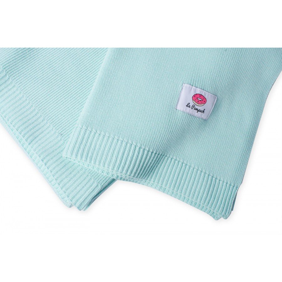 Le Pampuch Kocyk Dziany Bawełniany MaxiCotton - Mięta - Esy Floresy 