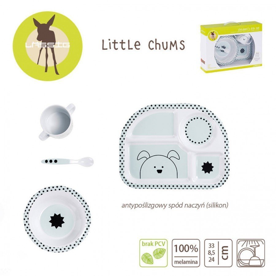 Lassig - Komplet naczyń z Melaminy Little Chums Pies  - Esy Floresy 