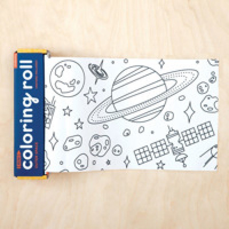 Mudpuppy - Kolorowanka w rolce 76cm z 4 kredkami Kosmos - Esy Floresy 