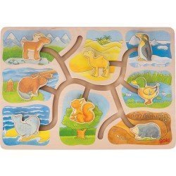 Goki -  Układanka przesuwanka ZWIERZĘTA I ICH MIEJSCE NA ZIEMI | Esy Floresy