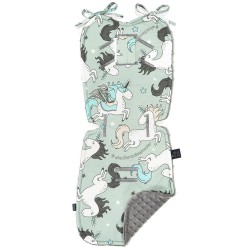 LA MILLOU -  THICK STROLLER PAD - UNICORN RAINBOW KNIGHT - GREY | Esy Floresy