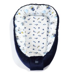 La Millou - Velvet Collection Kokon Baby Nest- Hello World - Royal Navy  | Esy Floresy