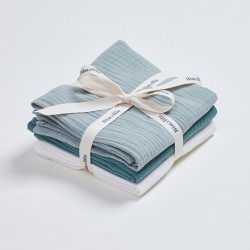 Bim Bla - Zestaw trzech pieluszek muślinowych Zielone  | Esy Floresy