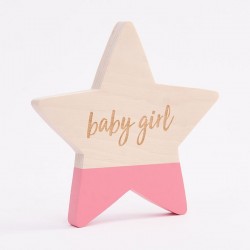 Bim Bla - Drewniana Gwiazdka Baby Girl Różowa | Esy Floresy