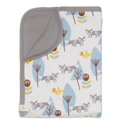 Fresk - Kocyk z bawełny organicznej 80 x 100 cm Las Blue | Esy Floresy