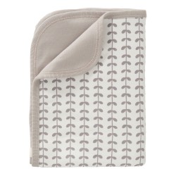 Fresk - Kocyk z bawełny organicznej 80 x 100 cm Liść Grey | Esy Floresy