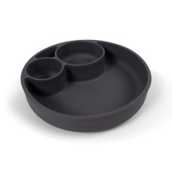 Filibabba Silikonowy talerzyk z przegródkami Stone Grey | Esy Floresy
