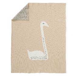  Fresk - Tkany kocyk z bawełny organicznej 100 x 150 cm Łabędź | Esy Floresy