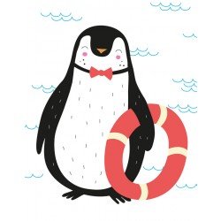 BuBu Studio Plakat - Pingwin Koło Ratunkowe | Esy Floresy