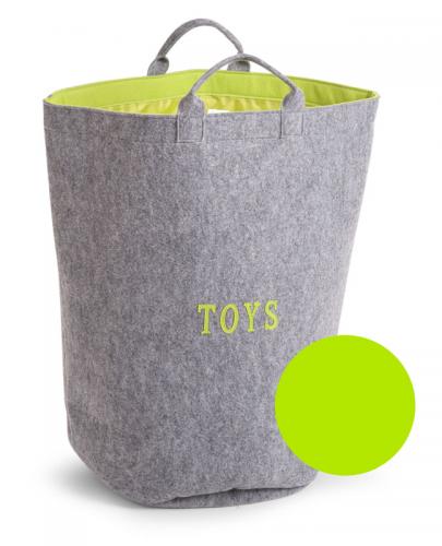 
                                                                                  Childhome - Filcowa torba na zabawki szary/limonka z uchwytami - Esy Floresy 
