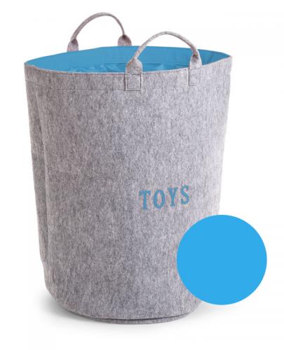 
                                                                                  Childhome - Filcowa torba na zabawki szary/turkus z uchwytami - Esy Floresy 