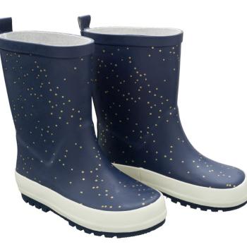 fresk-kalosze-dzieciece-22-zlote-kropki-indigo